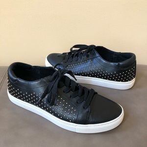 Kenneth Cole Black Leather Sneakers SZ 9